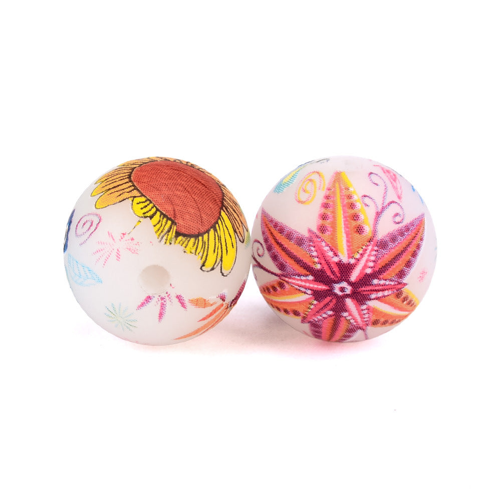 Wholesale 15mm 50PCS Luminous Water Drop Leopard Beads Silicone Beads